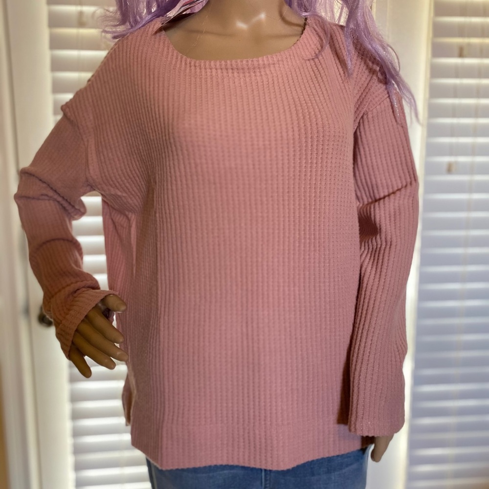 Splendid Light Blush Thermal Waffle Top Medium NWT